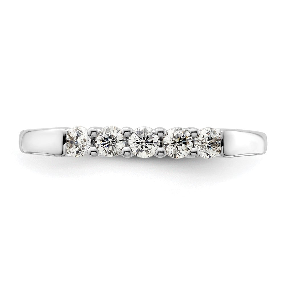 14K Weißgold Ehering mit 5 natürlichen Diamanten