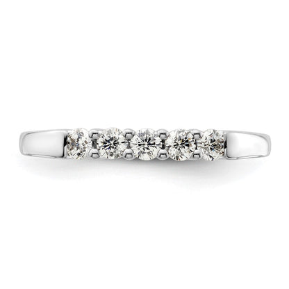 14K Weißgold Ehering mit 5 natürlichen Diamanten