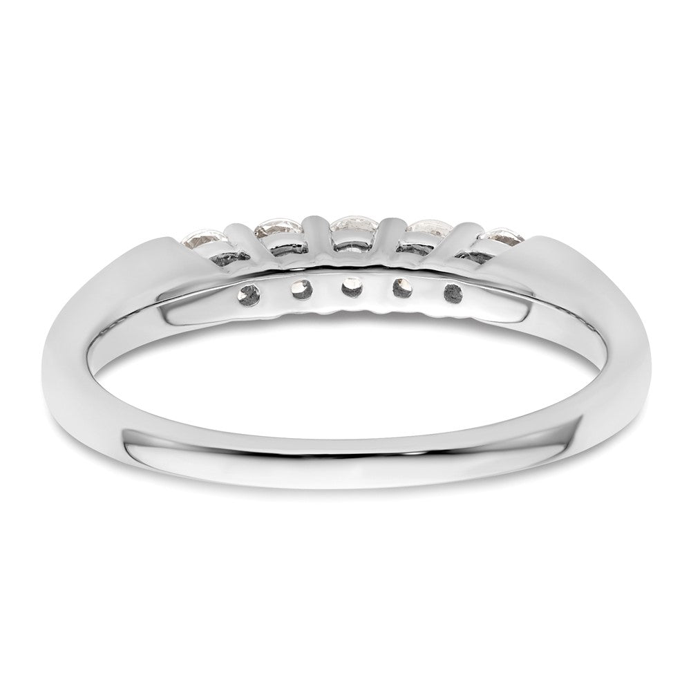 14K Weißgold Ehering mit 5 natürlichen Diamanten