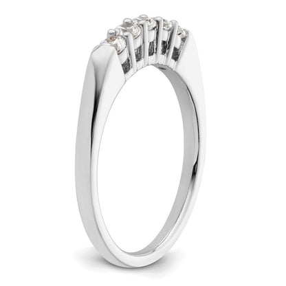 14K Weißgold Ehering mit 5 natürlichen Diamanten