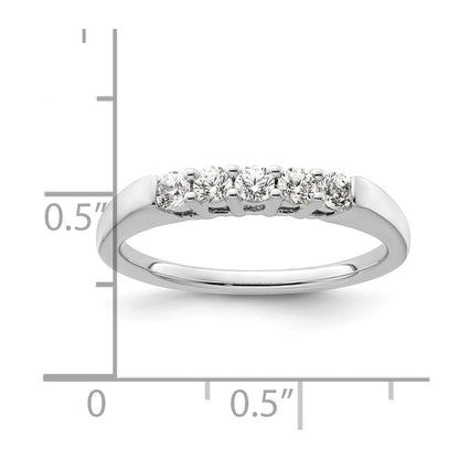 14K Weißgold Ehering mit 5 natürlichen Diamanten