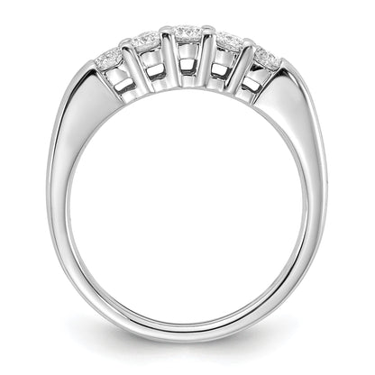 14K Weißgold Ring mit 5 Diamanten