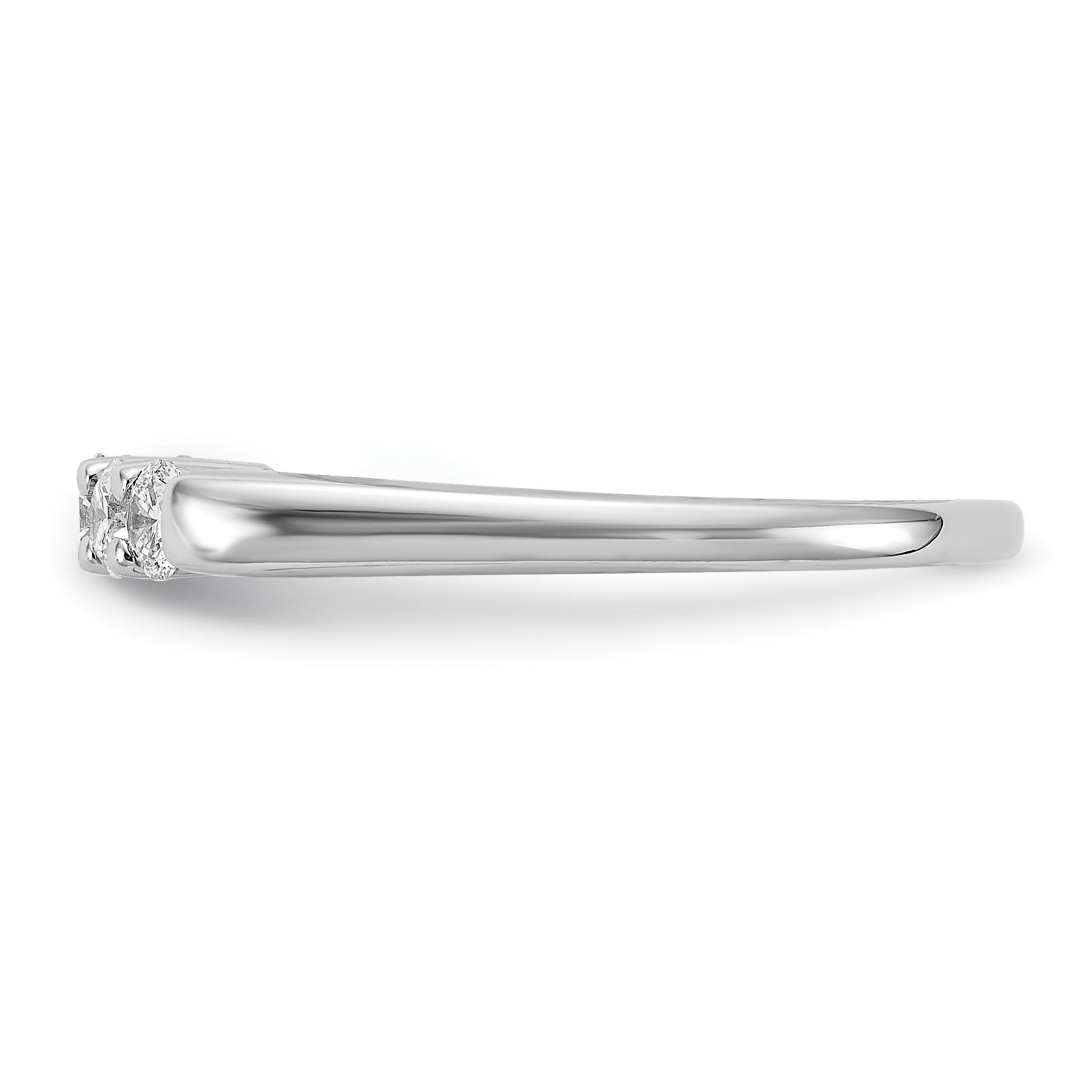 14K Weißgold Ring mit 5 Diamanten