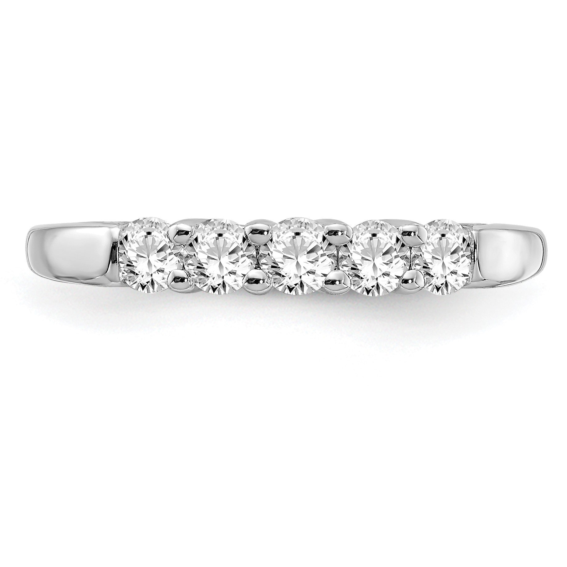 14K Weißgold Ring mit 5 Diamanten