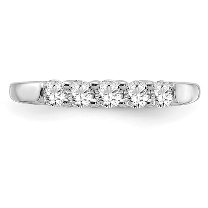 14K Weißgold Ring mit 5 Diamanten