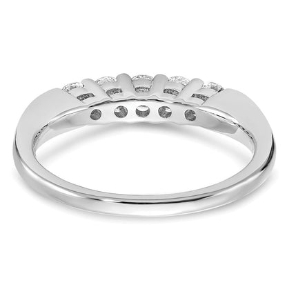 14K Weißgold Ring mit 5 Diamanten
