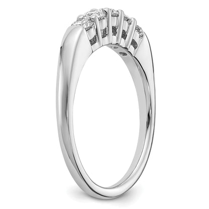 14K Weißgold Ring mit 5 Diamanten