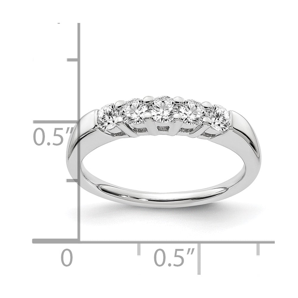 14K Weißgold Fünfstein-Fashion-Ring mit 0,5 ct. im Labor gezüchteten Diamanten VS/SI+ G+