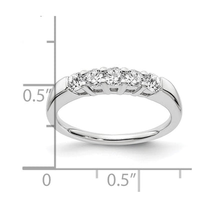 14K Weißgold Fünfstein-Fashion-Ring mit 0,5 ct. im Labor gezüchteten Diamanten VS/SI+ G+