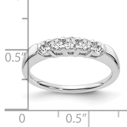 14K Weißgold Ring mit 5 Diamanten