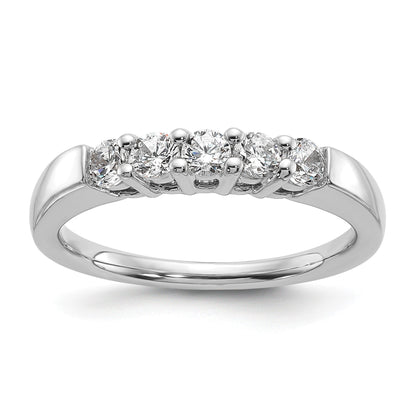 14K Weißgold Ring mit 5 Diamanten