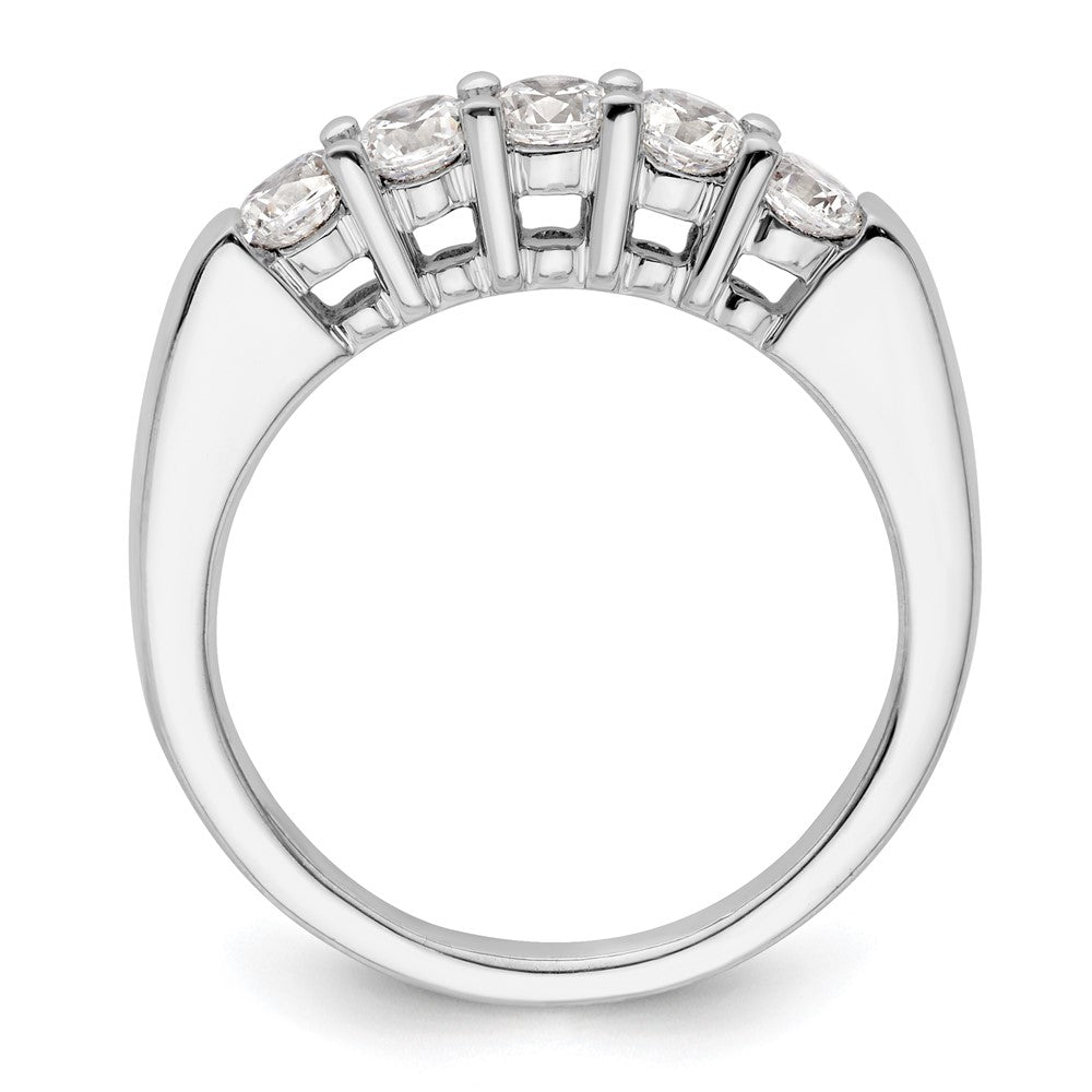 585 Weißgold Ehering mit 5 natürlichen Diamanten