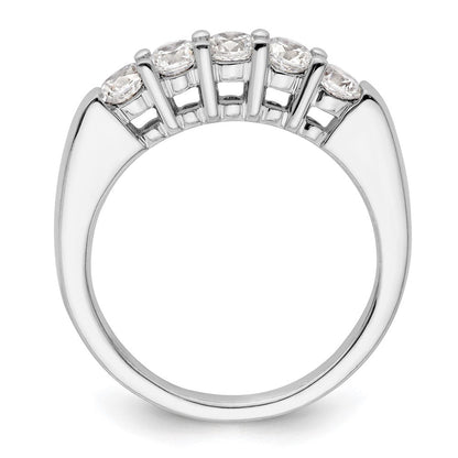 585 Weißgold Ehering mit 5 natürlichen Diamanten
