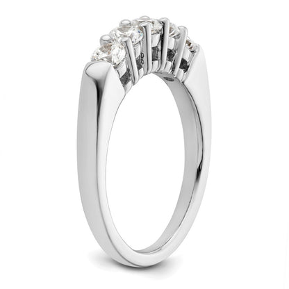 585 Weißgold Ehering mit 5 natürlichen Diamanten