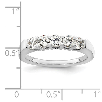 585 Weißgold Ehering mit 5 natürlichen Diamanten