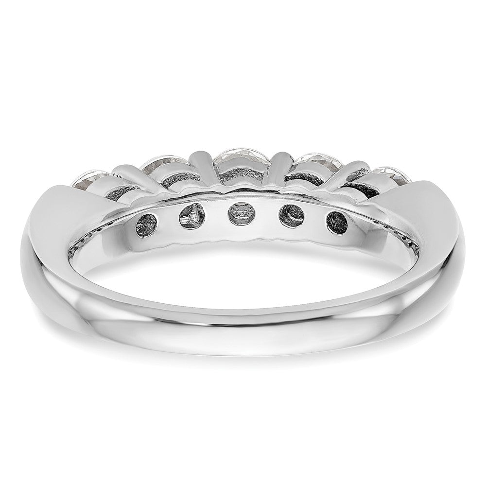 14K Weißgold Ehering mit 5 natürlichen Diamanten
