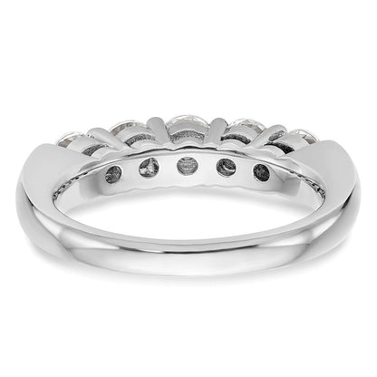 14K Weißgold Ehering mit 5 natürlichen Diamanten