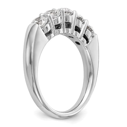 14K Weißgold Ehering mit 5 natürlichen Diamanten