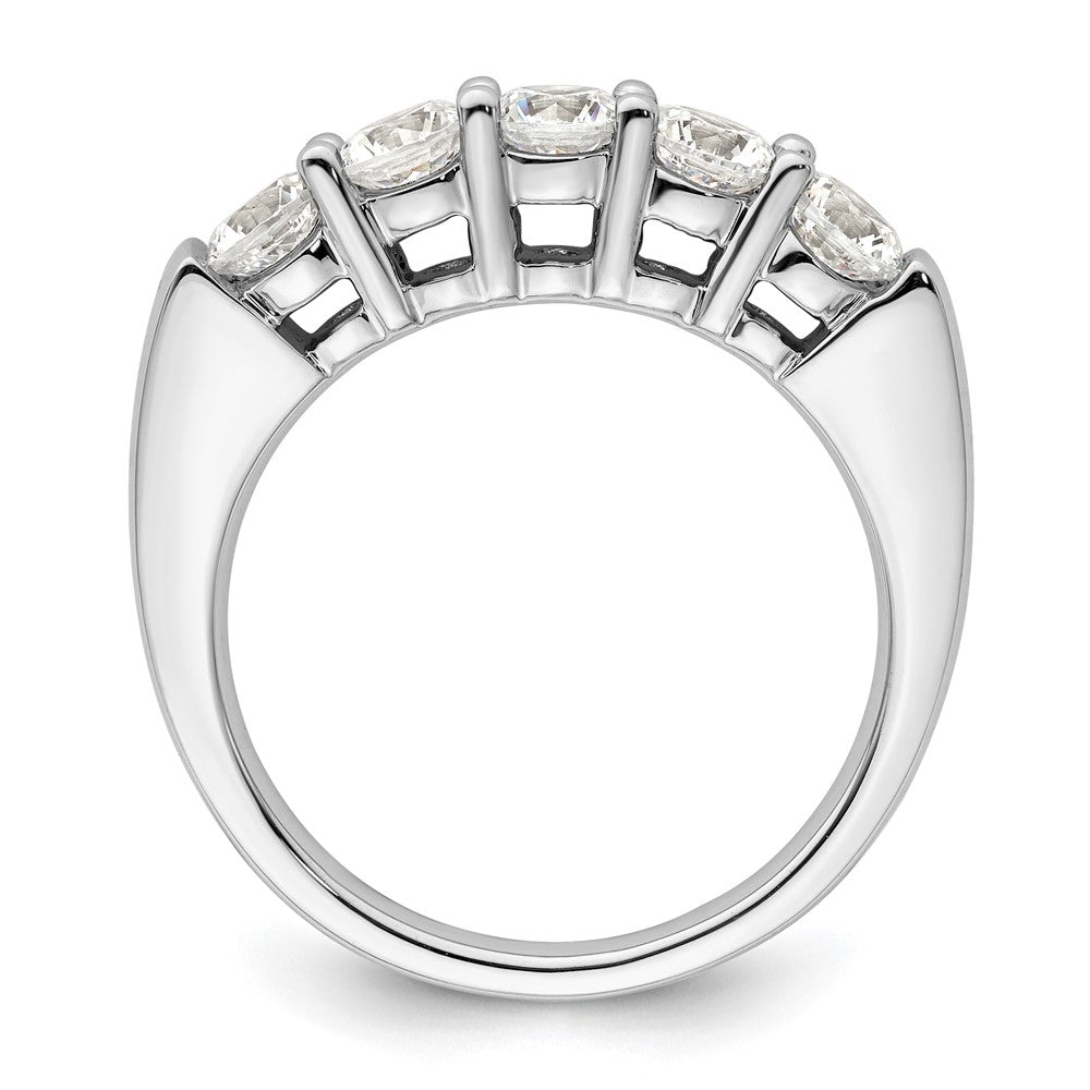 14K Weißgold Diamant-Ring mit 5 Steinen