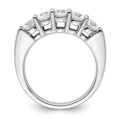 14K Weißgold Diamant-Ring mit 5 Steinen