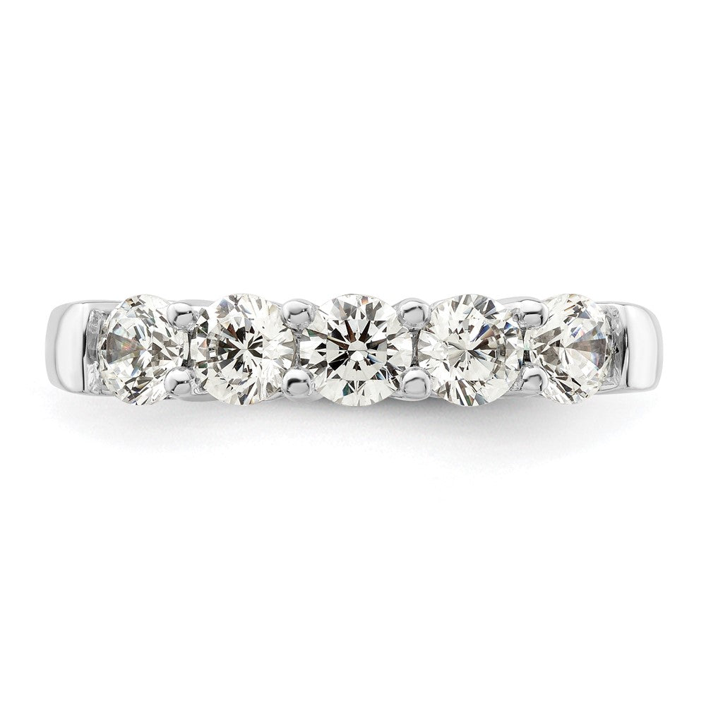14K Weißgold Diamant-Ring mit 5 Steinen