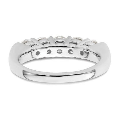 14K Weißgold Diamant-Ring mit 5 Steinen