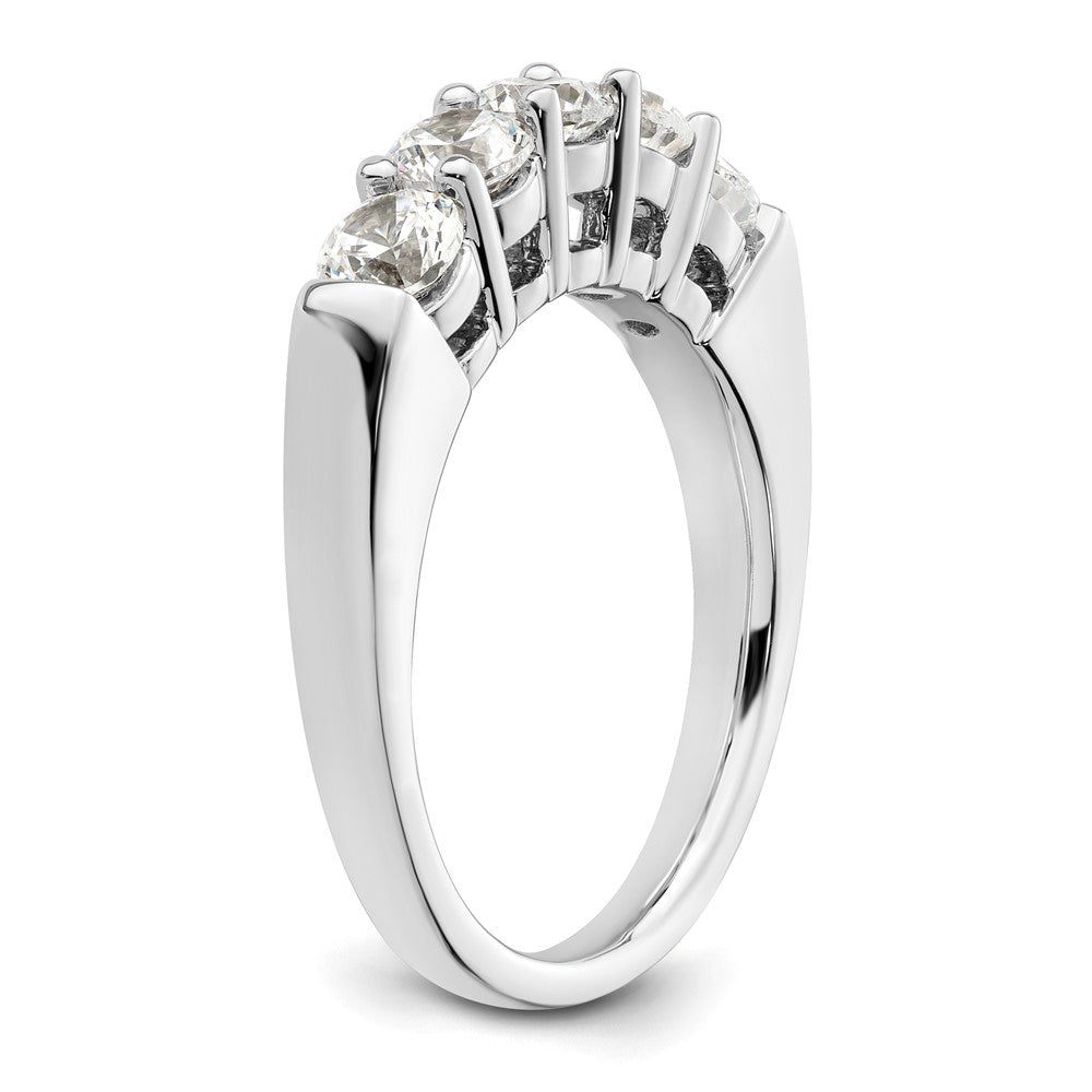 14K Weißgold Diamant-Ring mit 5 Steinen
