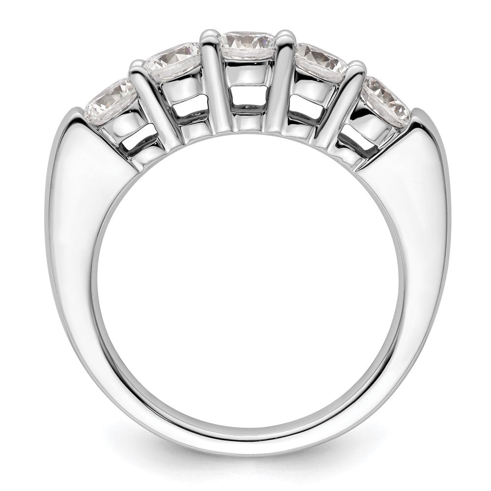 14K Weißgold Ehering mit 5 natürlichen Diamanten