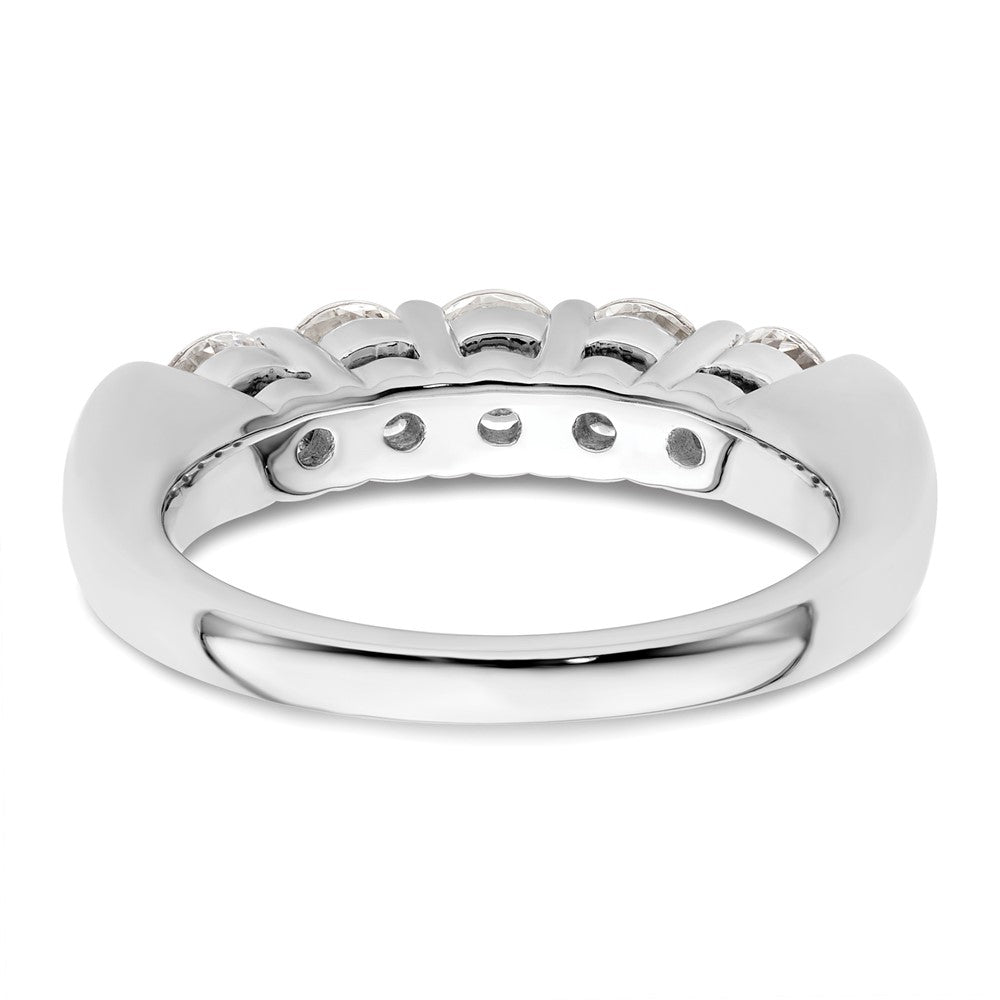 14K Weißgold 5 Stein Shared Krappen 1.5 Karat Rund Komplett Diamant Ring