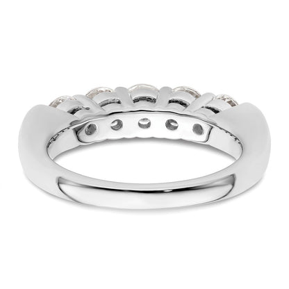 14K Weißgold 5 Stein Shared Krappen 1.5 Karat Rund Komplett Diamant Ring