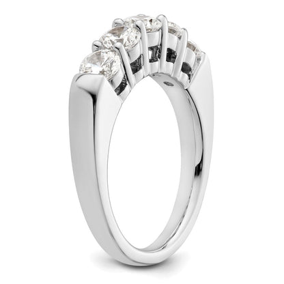 14K Weißgold 5 Stein Shared Krappen 1.5 Karat Rund Komplett Diamant Ring