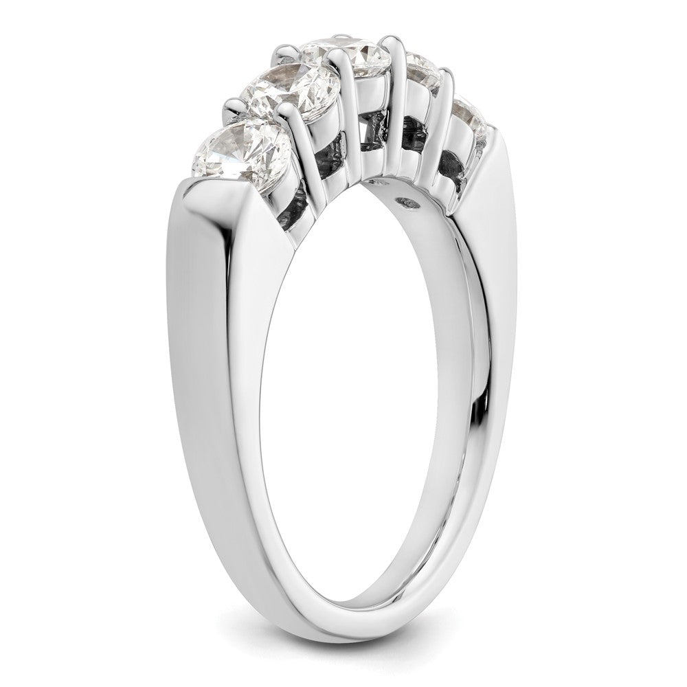 14K Weißgold Ehering mit 5 natürlichen Diamanten