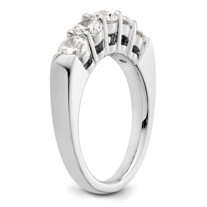 14K Weißgold Ehering mit 5 natürlichen Diamanten