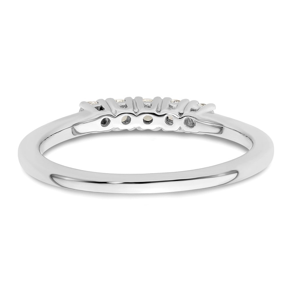 14K Weißgold Ring mit 5 echten Diamanten