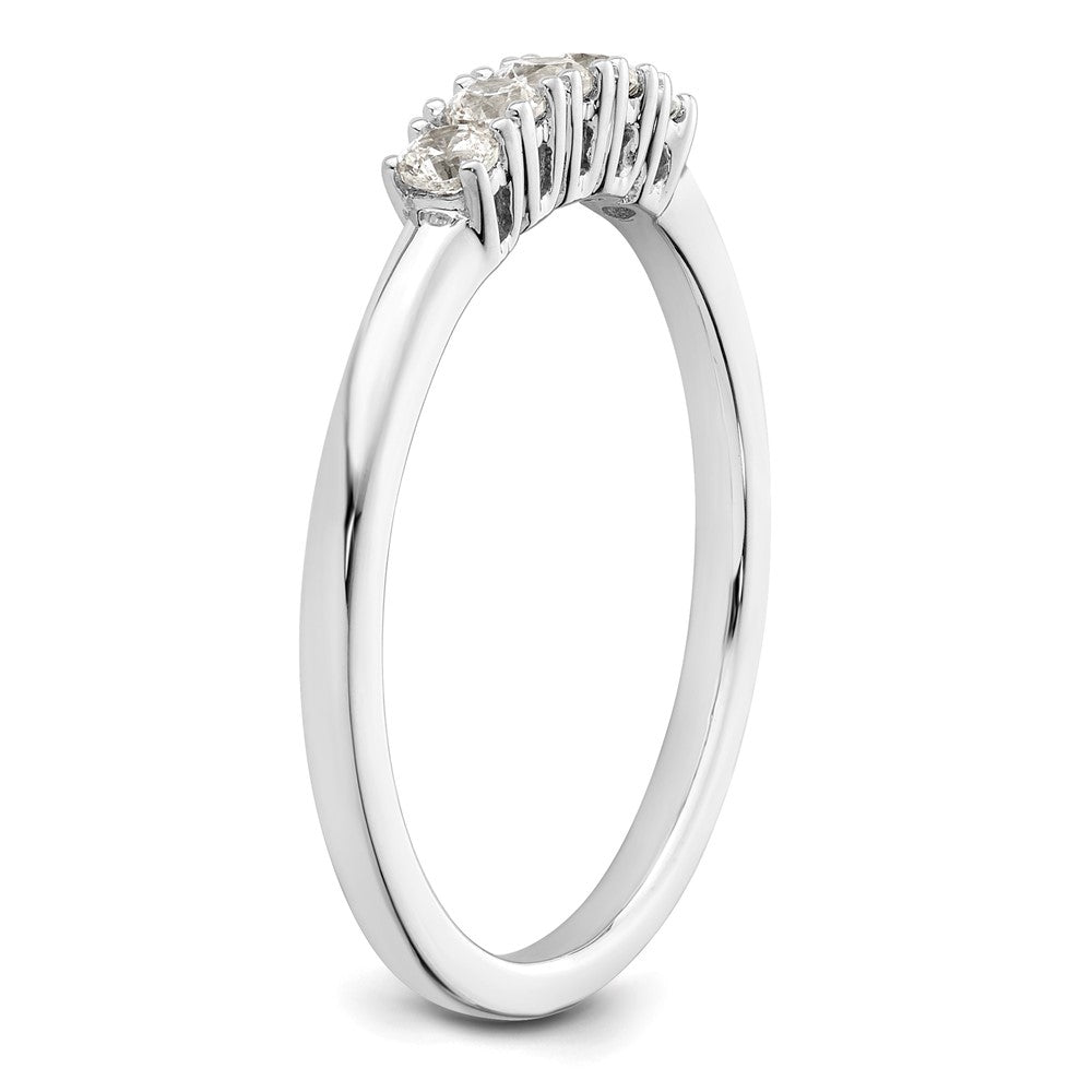 14K Weißgold Ring mit 5 echten Diamanten