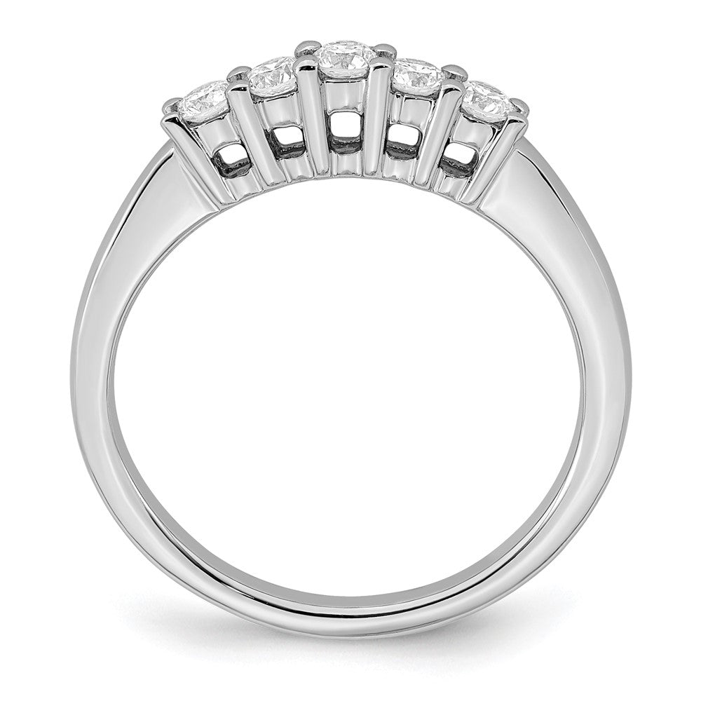 14K Weißgold Ehering mit 5 natürlichen Diamanten