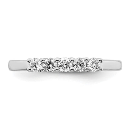 14K Weißgold Ehering mit 5 natürlichen Diamanten