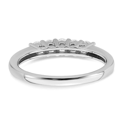14K Weißgold Ehering mit 5 natürlichen Diamanten
