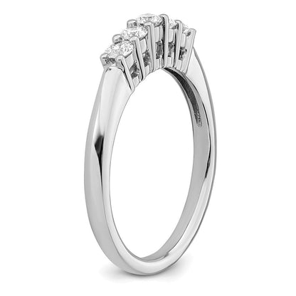 14K Weißgold Ehering mit 5 natürlichen Diamanten