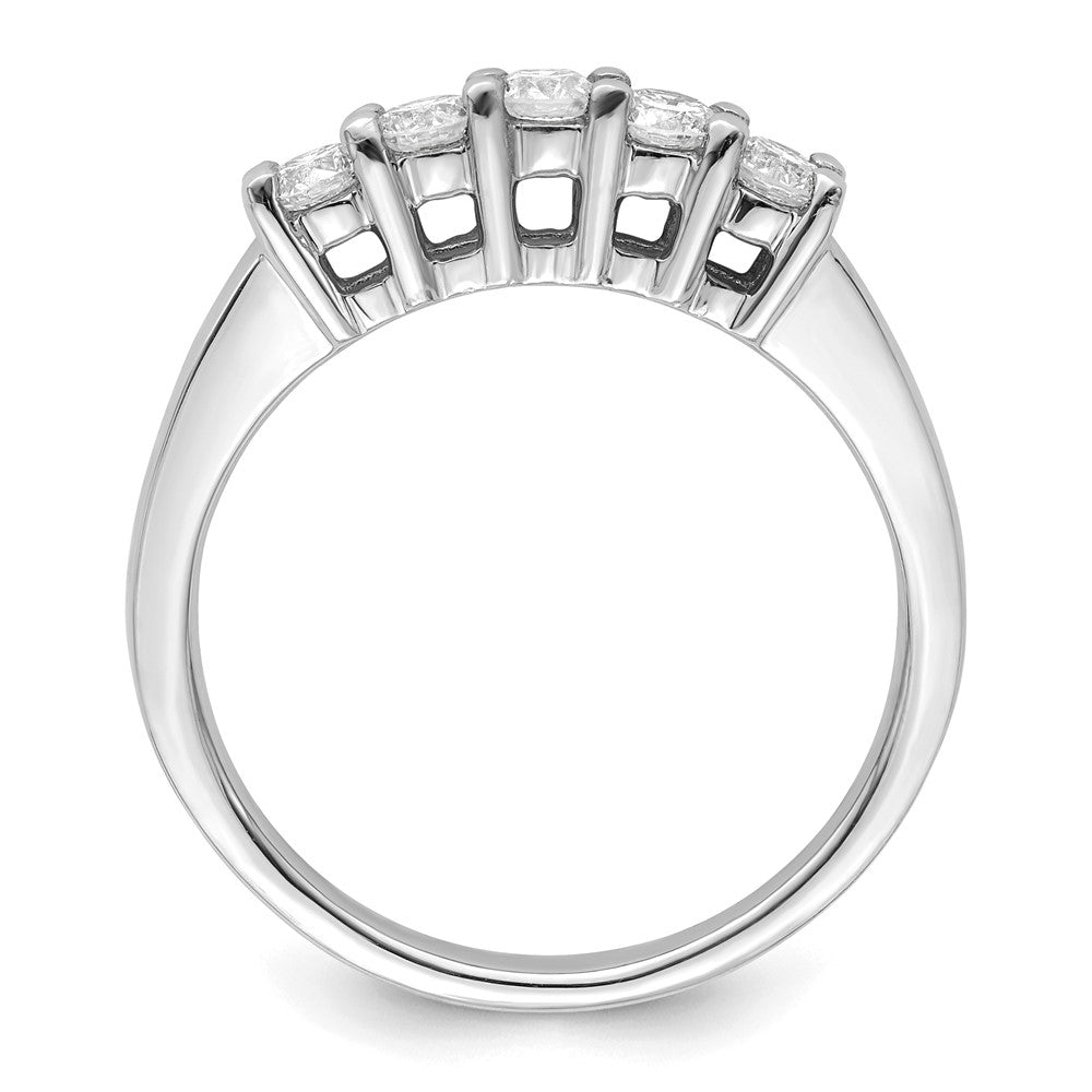 14K Weißgold 5-stone Shared Krappen 1/2 Karat Rund Komplett Diamant Ehering Ring