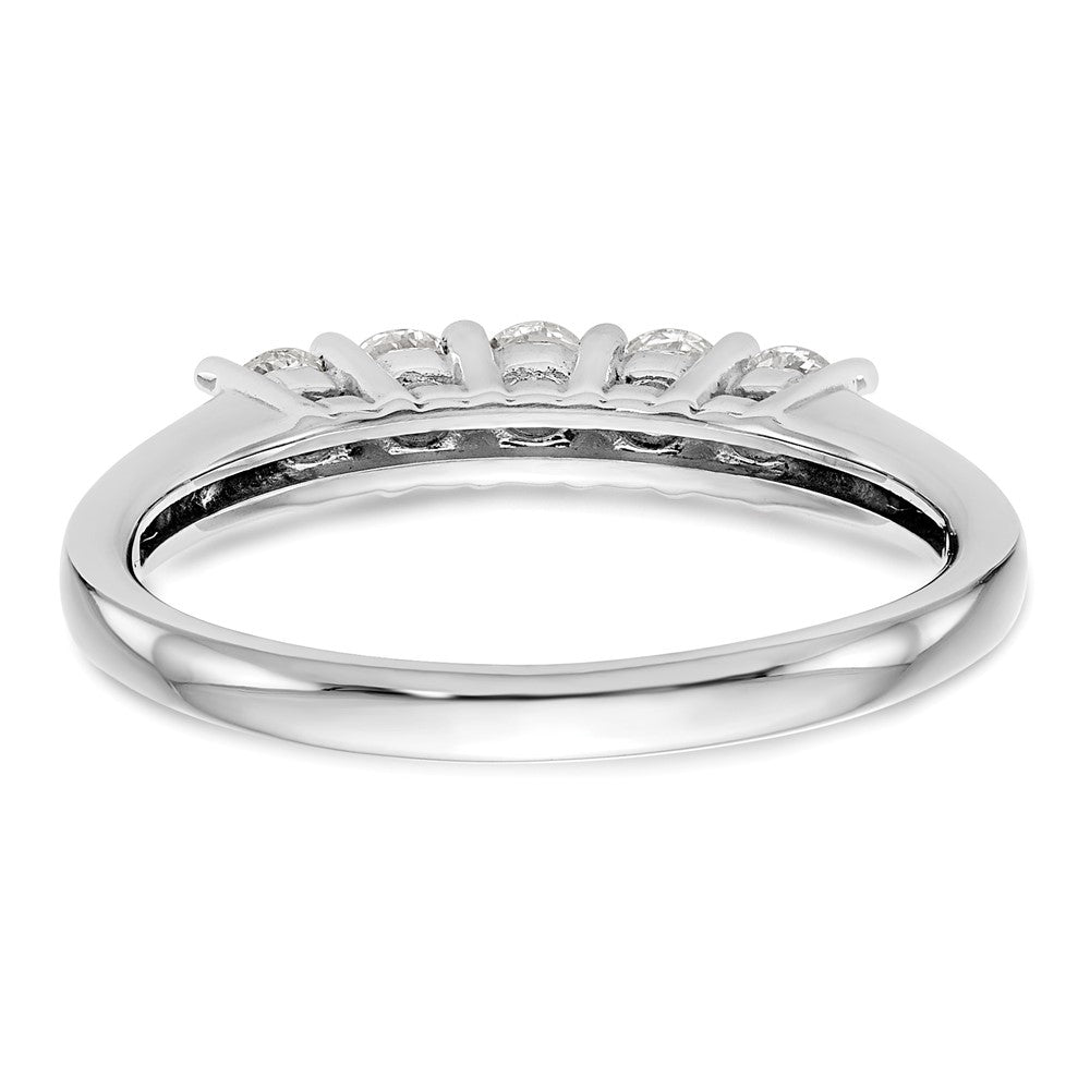 14K Weißgold 5-stone Shared Krappen 1/2 Karat Rund Komplett Diamant Ehering Ring