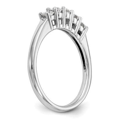 14K Weißgold 5-stone Shared Krappen 1/2 Karat Rund Komplett Diamant Ehering Ring