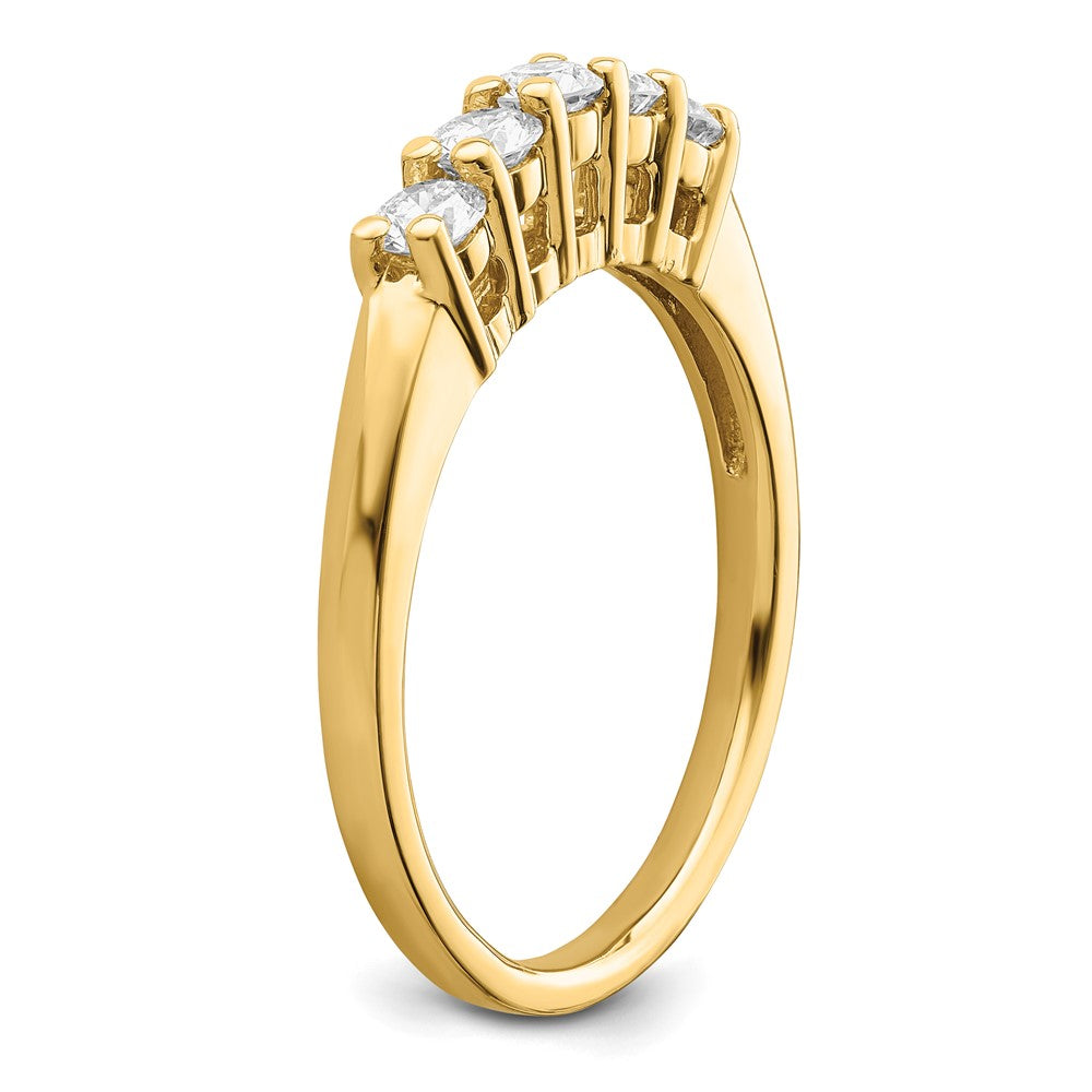 14K Gelbgold 5-stone Diamant Ehering Ring