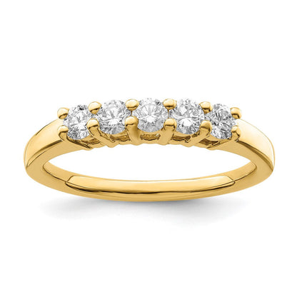14K Gelbgold 5-stone Diamant Ehering Ring