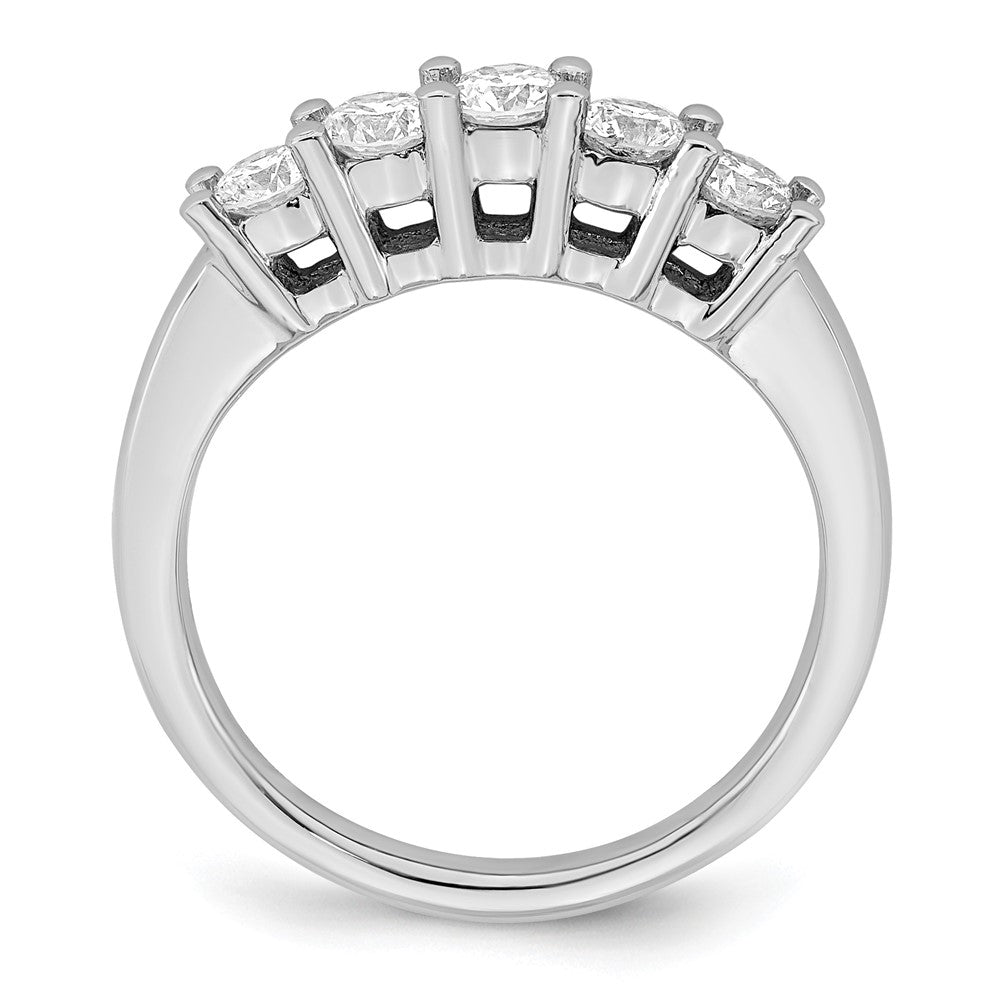 14K Weißgold 5-stone Shared Krappen 3/4 Karat Rund Komplett Diamant Ehering Ring
