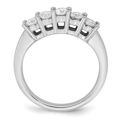 14K Weißgold 5-stone Shared Krappen 3/4 Karat Rund Komplett Diamant Ehering Ring