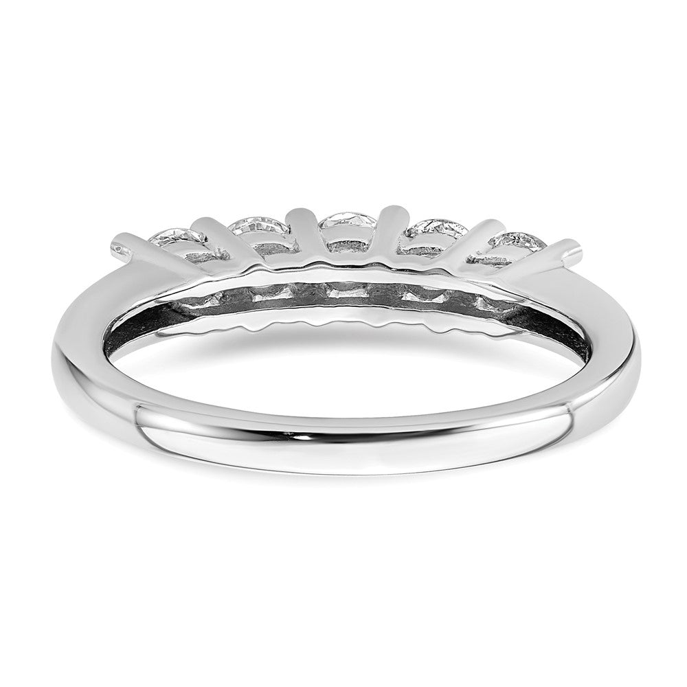 14K Weißgold 5-stone Shared Krappen 3/4 Karat Rund Komplett Diamant Ehering Ring