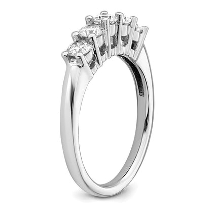 14K Weißgold 5-stone Shared Krappen 3/4 Karat Rund Komplett Diamant Ehering Ring