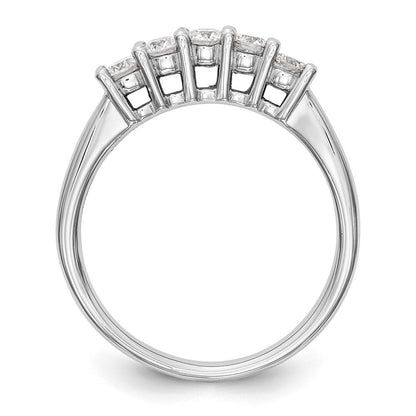 14K Weißgold 5-stone Shared Krappen 1 Karat Rund Komplett Diamant Ehering Ring