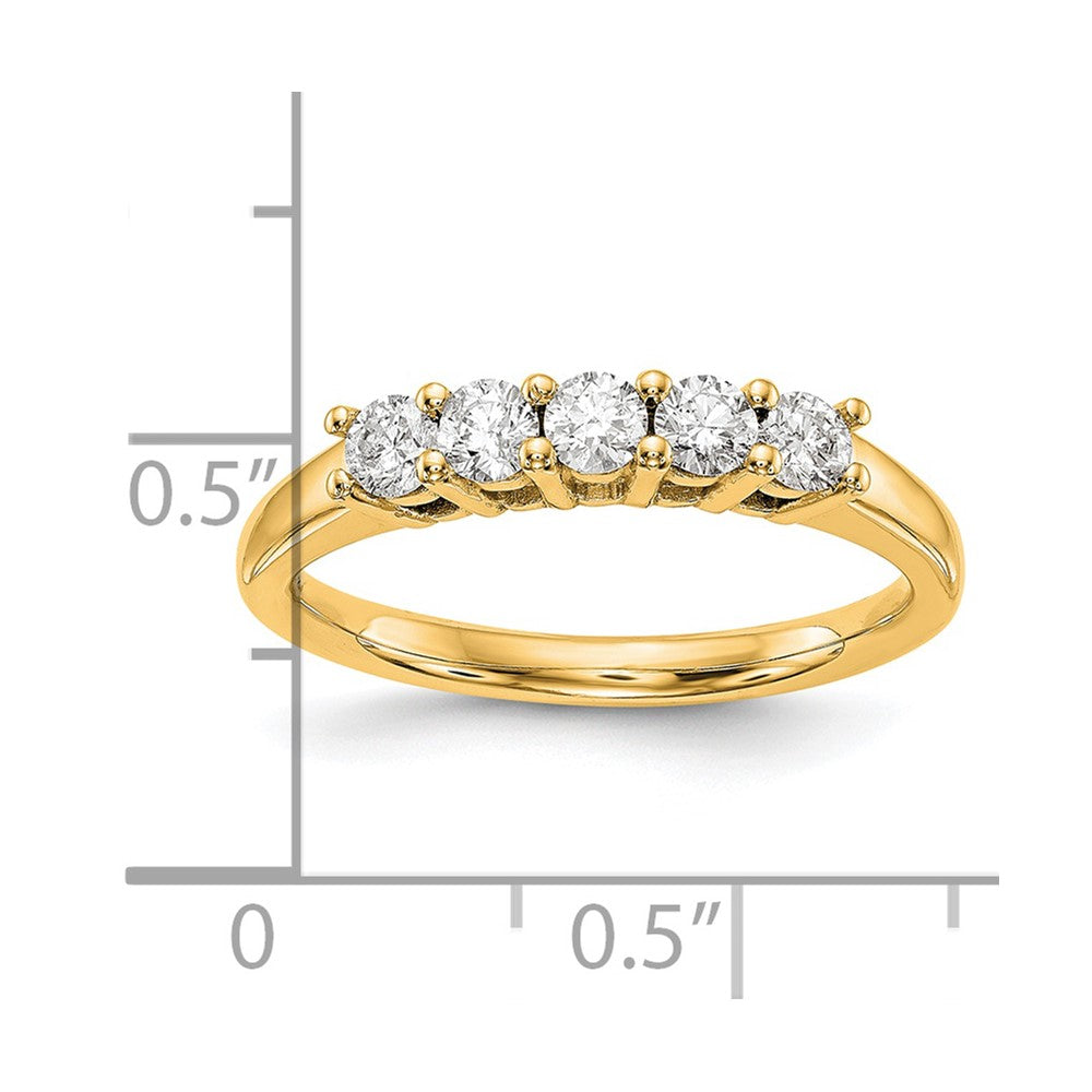 14K Gelbgold 5-stone Diamant Ehering Ring